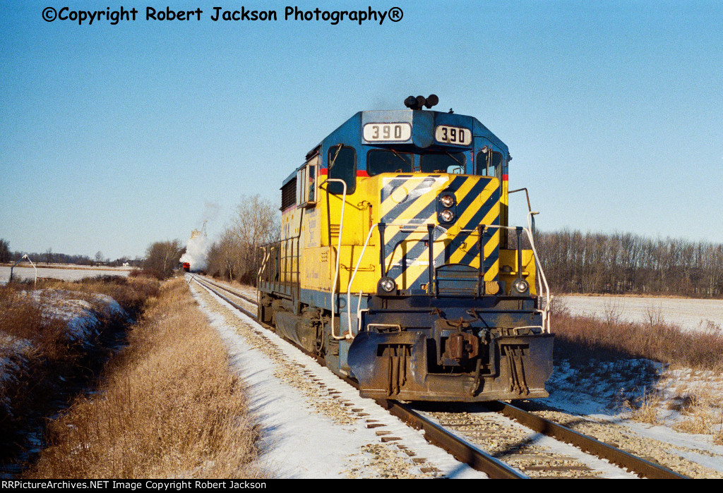 1225 Polar Express steam train with TSBY GP35 390